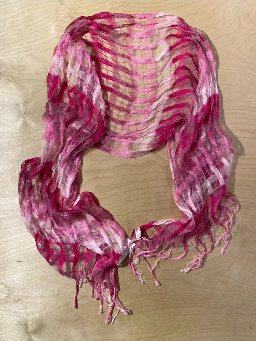 Lightweight Pink Crinkle Scarf - Women's Accessory One Size (RK)